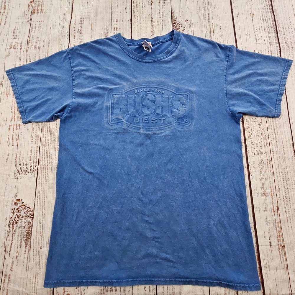 Vintage Bush's Best Tyca Blue Short Sleeve Cotton T-Shirt Men's XL